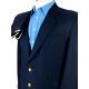 50l Alexandre England Mens Vintage 2 Button Worsted Wool Suit Dark Navy Pants 40