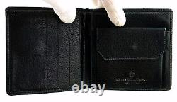 Authentic Vintage GUCCI Navy Blue GG Coated Canvas Leather Mens Wallet Italy