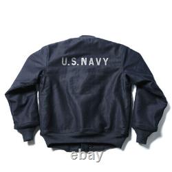 Bronson US Navy Deck Hook Jacket Vintage Winter USN Workwear Coat Men Dark Blue