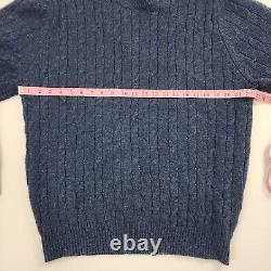 Brooks Brothers Mens Xl Wool Sweater Navy Blue 100% Lambs Wool Vintage