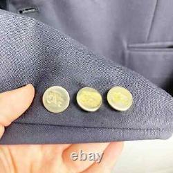 Burberry Vintage Mens Navy Blue Wool Sport Jacket