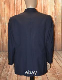 Burberrys' Men Vintage Navy Blue Wool Gold Metal Button Blazer Sz 44R