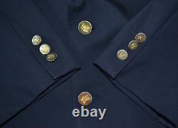 Burberrys' Men Vintage Navy Blue Wool Gold Metal Button Blazer Sz 44R