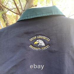 Carhartt Vintage Mens Jacket XL Heavy Duty Coat NAVY Canvas Quilt Lined Unionist