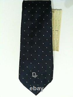 Christian Dior Vintage Mens New Navy 90%polyester 10%silk Neck Tie Width 2 3/8