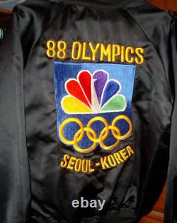Custom 1980's vtg satin bomber nbc olympics korea unique cottagecore rap jacket