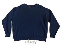 Filson Mens Large 100% Virgin Wool Vintage Crew Neck Sweater Navy Blue Nice