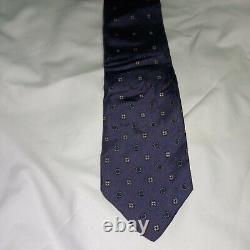 Genuine Christian Dior Vintage Mens Navy blue Monogram 100% Silk Tie Rare