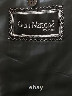 Gianni Versace Couture VTG Navy Blue 100% Wool Sport Coat Jacket Blazer Sz 52R