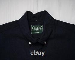 Gitman Vintage $200 NWT Navy Blue Classic Flannel Shirt Button Down Collar XL