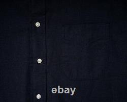 Gitman Vintage $200 NWT Navy Blue Classic Flannel Shirt Button Down Collar XL