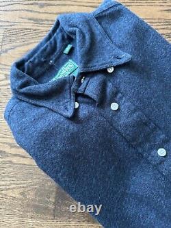Gitman Vintage Navy Cotton Tweed Men's Shirt Size Large