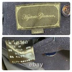 Hysteric Glamour Vintage Mens Top Jacket Wool 90% Size M HYS Navy P-coat