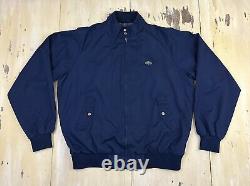 LACOSTE Vtg Navy Blue Izod Zip-up Plaid Flannel Lined Bomber Jacket, Mens LARGE