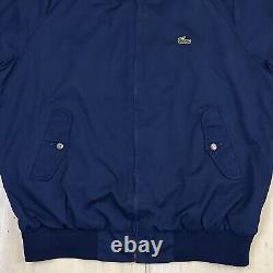 LACOSTE Vtg Navy Blue Izod Zip-up Plaid Flannel Lined Bomber Jacket, Mens LARGE