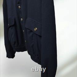 Lanvin Boutique Vintage Wool Cashmir Jacket Mens Navy Blue Size 50 Collared