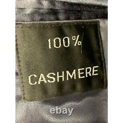 Men's 100% Cashmere Over Top Coat Winter Navy VTG Size 44 Saks Fifth Ave 6737