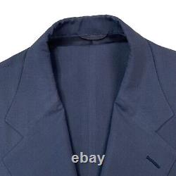 Mens VTG 40 R ISAIA 100 % Silk Solid Navy Blue 3 Button Suit Made Italy