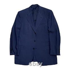 Mens VTG 40 R ISAIA 100 % Silk Solid Navy Blue 3 Button Suit Made Italy