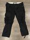 Mens Vintage Y2k Polo Ralph Lauren Cargo Military Pants Slim Fit Black 40x32