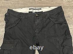 Mens Vintage Y2K Polo Ralph Lauren Cargo Military Pants Slim Fit Black 40x32