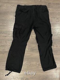 Mens Vintage Y2K Polo Ralph Lauren Cargo Military Pants Slim Fit Black 40x32