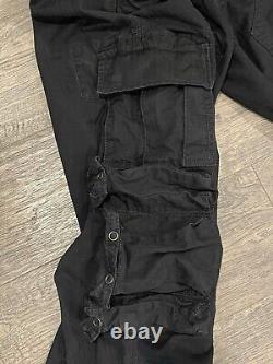 Mens Vintage Y2K Polo Ralph Lauren Cargo Military Pants Slim Fit Black 40x32