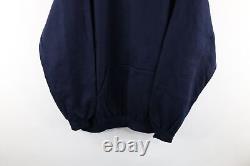 NOS Vintage Streetwear Mens XL Blank Heavyweight Hoodie Sweatshirt Navy Blue