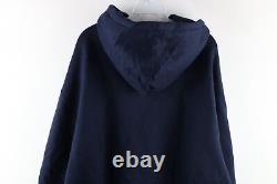 NOS Vintage Streetwear Mens XL Blank Heavyweight Hoodie Sweatshirt Navy Blue