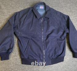 Pendleton Bomber Jacket Mens Size Medium Navy Blue Insulate Vintage Pure Wool