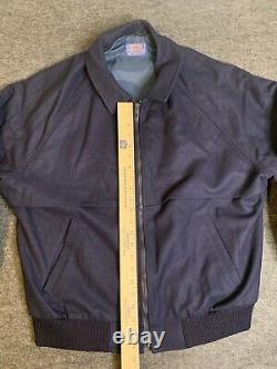 Pendleton Bomber Jacket Mens Size Medium Navy Blue Insulate Vintage Pure Wool