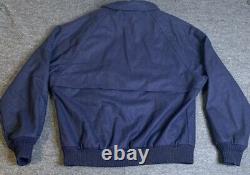 Pendleton Bomber Jacket Mens Size Medium Navy Blue Insulate Vintage Pure Wool