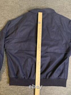 Pendleton Bomber Jacket Mens Size Medium Navy Blue Insulate Vintage Pure Wool