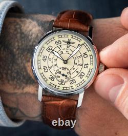 Pobeda Watch Mechanical Aviator Soviet Russian USSR Men Military Rare Vintage 20