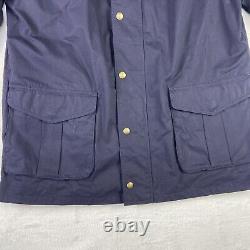 Polo Ralph Lauren Vintage Car Jacket Coat Mens XL Navy Leather Buckle Collar