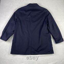 Polo Ralph Lauren Vintage Car Jacket Coat Mens XL Navy Leather Buckle Collar