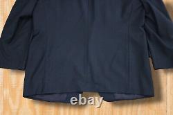 RARE Vintage Ermenegildo Zegna 42S Short 100% Wool Navy Blue Blazer Gold Buttons