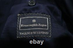 RARE Vintage Ermenegildo Zegna 42S Short 100% Wool Navy Blue Blazer Gold Buttons