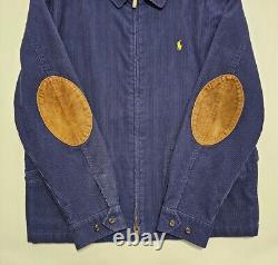 Ralph Lauren Polo Golf Mens Large Navy Blue Corduroy Plaid Jacket Vintage