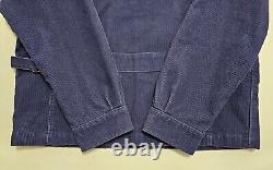 Ralph Lauren Polo Golf Mens Large Navy Blue Corduroy Plaid Jacket Vintage