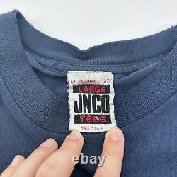 Rare Grail Vintage 90s Mens JNCO Donkey Distressed Navy Blue Skate T-Shirt Large