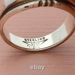 Sterling silver mens vintage us navy service ring size 8.5