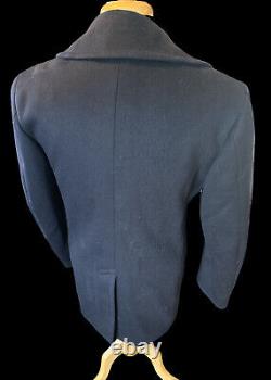 True Vintage Navy Issued Peacoat 100% Wool Navy Blue Men's Sz 36 Double Breasted