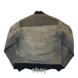 US Navy 1940s Vintage Deck Zip Jacket CONMAR U Shape Zipper Men's Outerwear