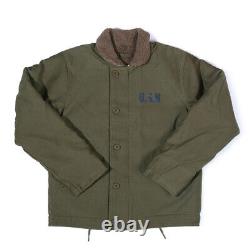 USN Navy Deck Jacket Winter Warm Men's Military Coat 40% Cashmere Vintage