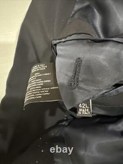 VINTAGE Black Label Ralph Lauren Men's Navy Blue Solid Wool Suit 42L 34X32 $3,49