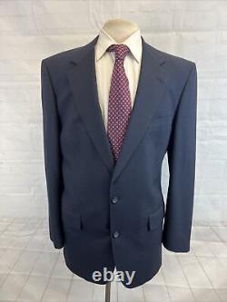 VINTAGE Brooks Brothers Men's Dark Navy Blue Houndstooth Suit 43L 32X33 $1,195