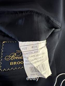 VINTAGE Brooks Brothers Men's Navy Blue Solid Wool Blend Blazer 40R $1,295