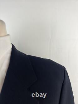 VINTAGE Brooks Brothers Men's Navy Blue Solid Wool Blend Blazer 42L $1,295