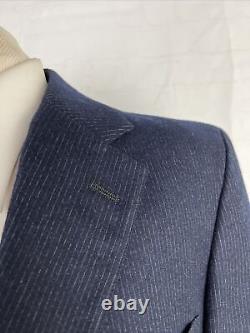 VINTAGE Brooks Brothers Men's Navy Blue Striped Wool Blazer 43L $1,298